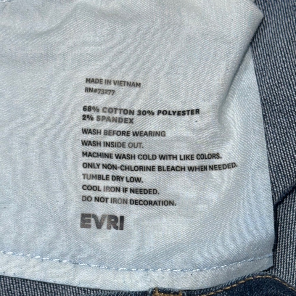 Evri Capri Jeans Dark Wash Stretch Elastic Waist Denim Cropped Pants Womens 18W - Picture 5 of 9